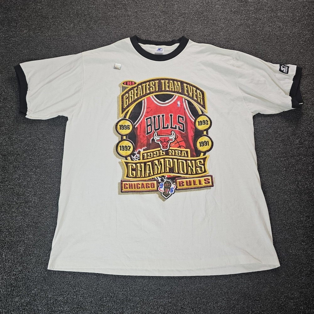 Vintage Starter 1996 Chicago Bulls Shirt XL NBA Championship Locker Room Jordan